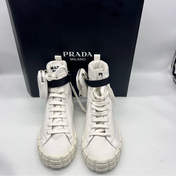 Prada High Top Sneakers With Pouch - Picture 2 of 9